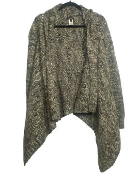 Talbots Knit Waterfall Poncho Alpaca Wool Blend